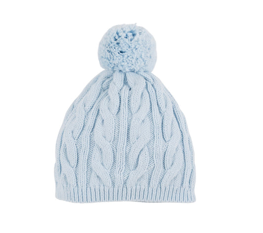 Collins Blue Cable Knit Hat