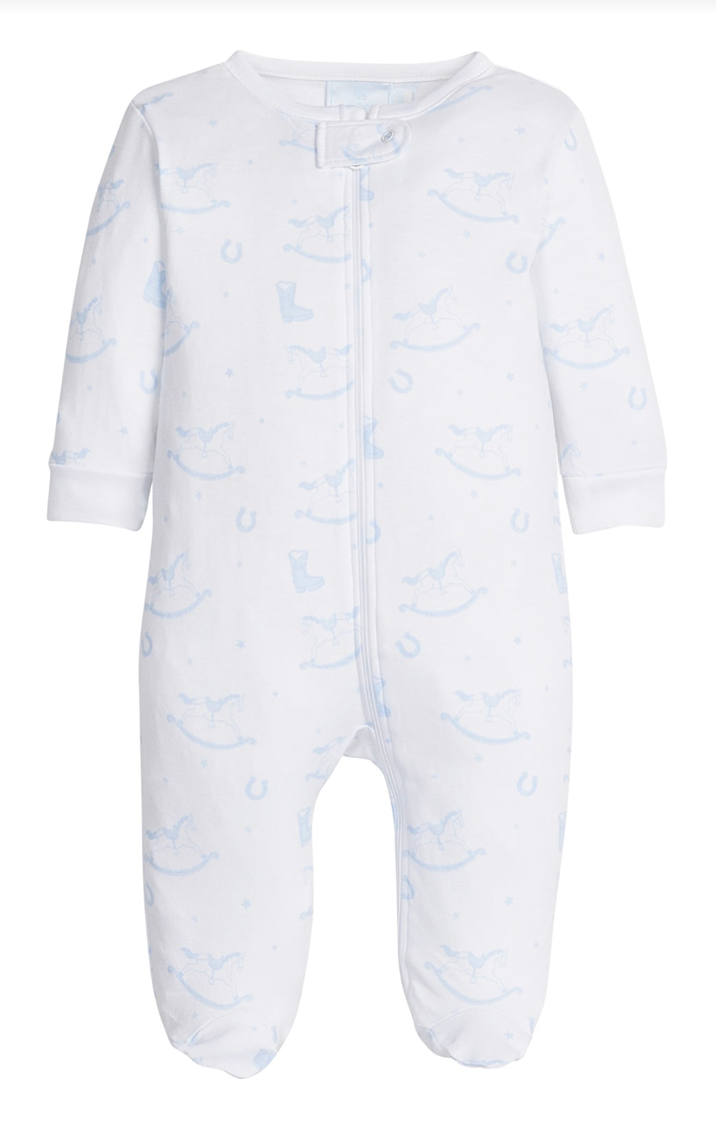Blue Horse Zippered Footie