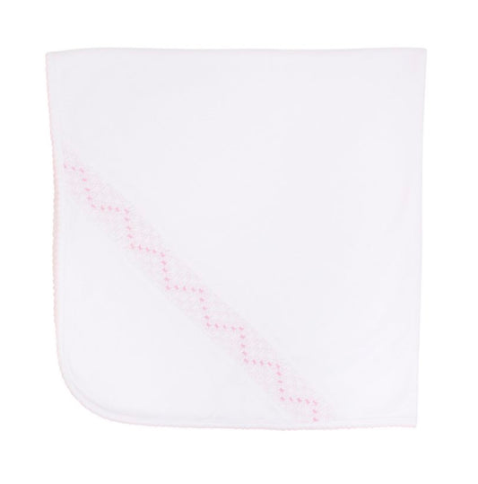 Sweetly Smocked Blessing Blanket- Pink