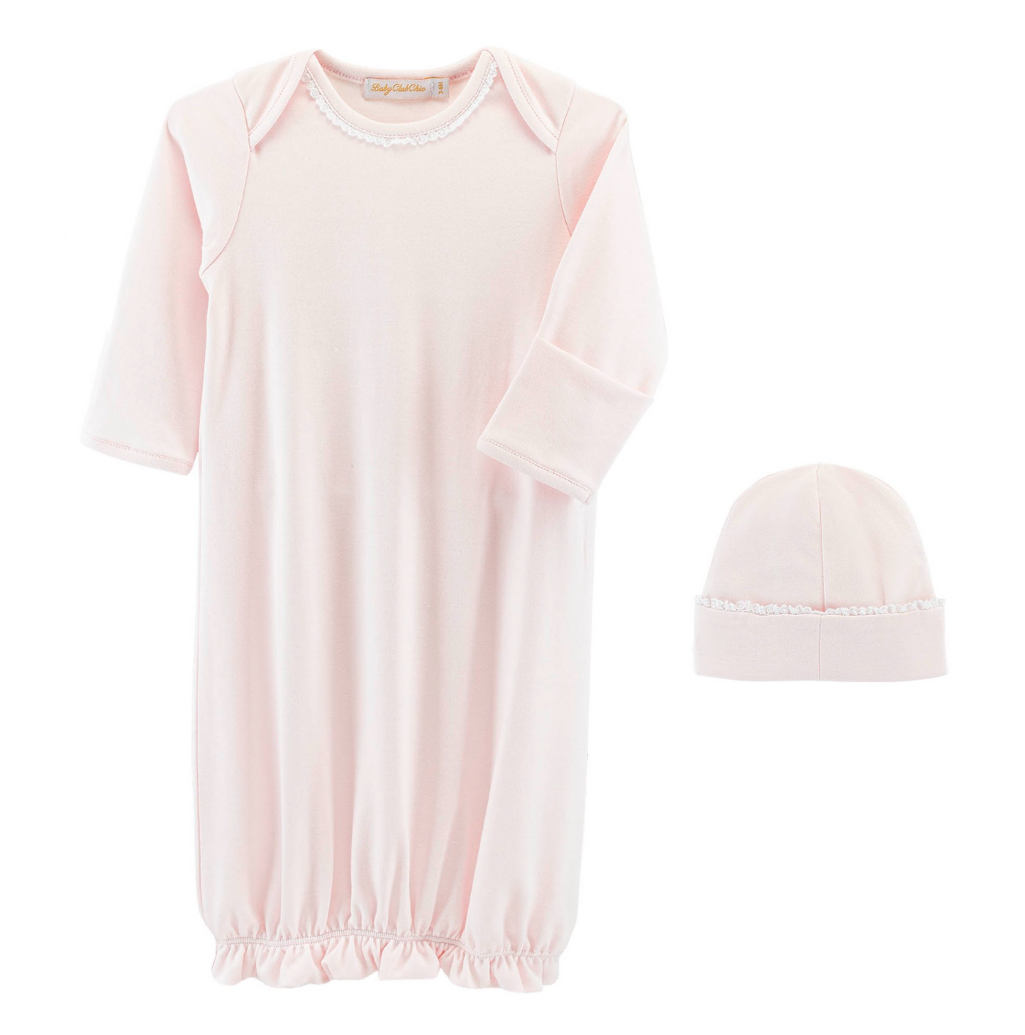 Baby Pink Pima Daygown & Hat