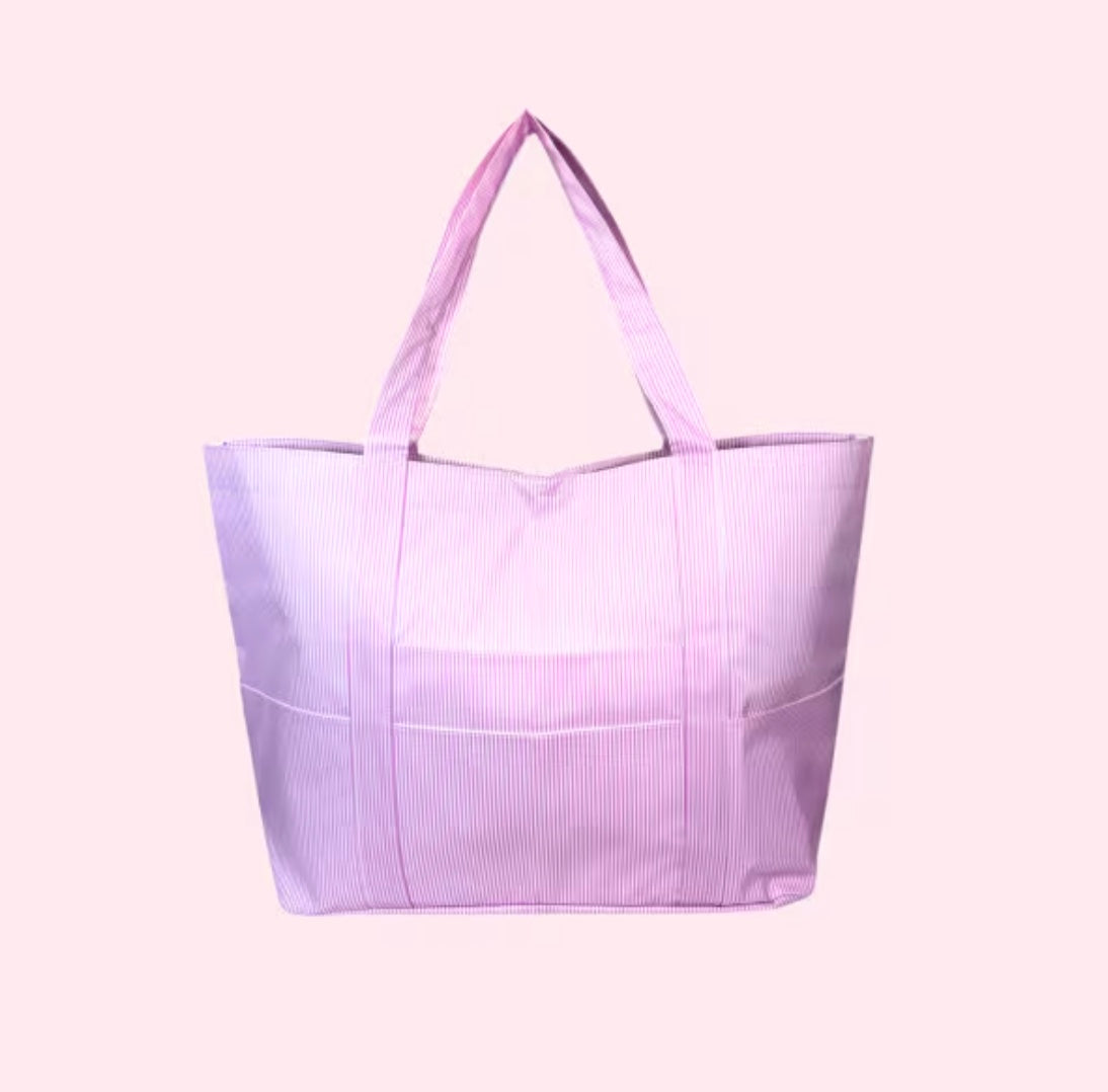Pink Preppy Stripe Big Momma Tote