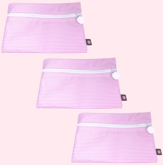 Pink Preppy Stripe Cosmo Bag