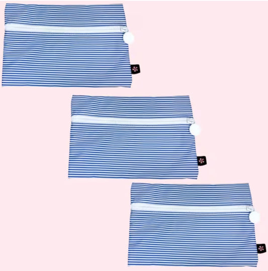 Navy Preppy Stripe Cosmo Bag