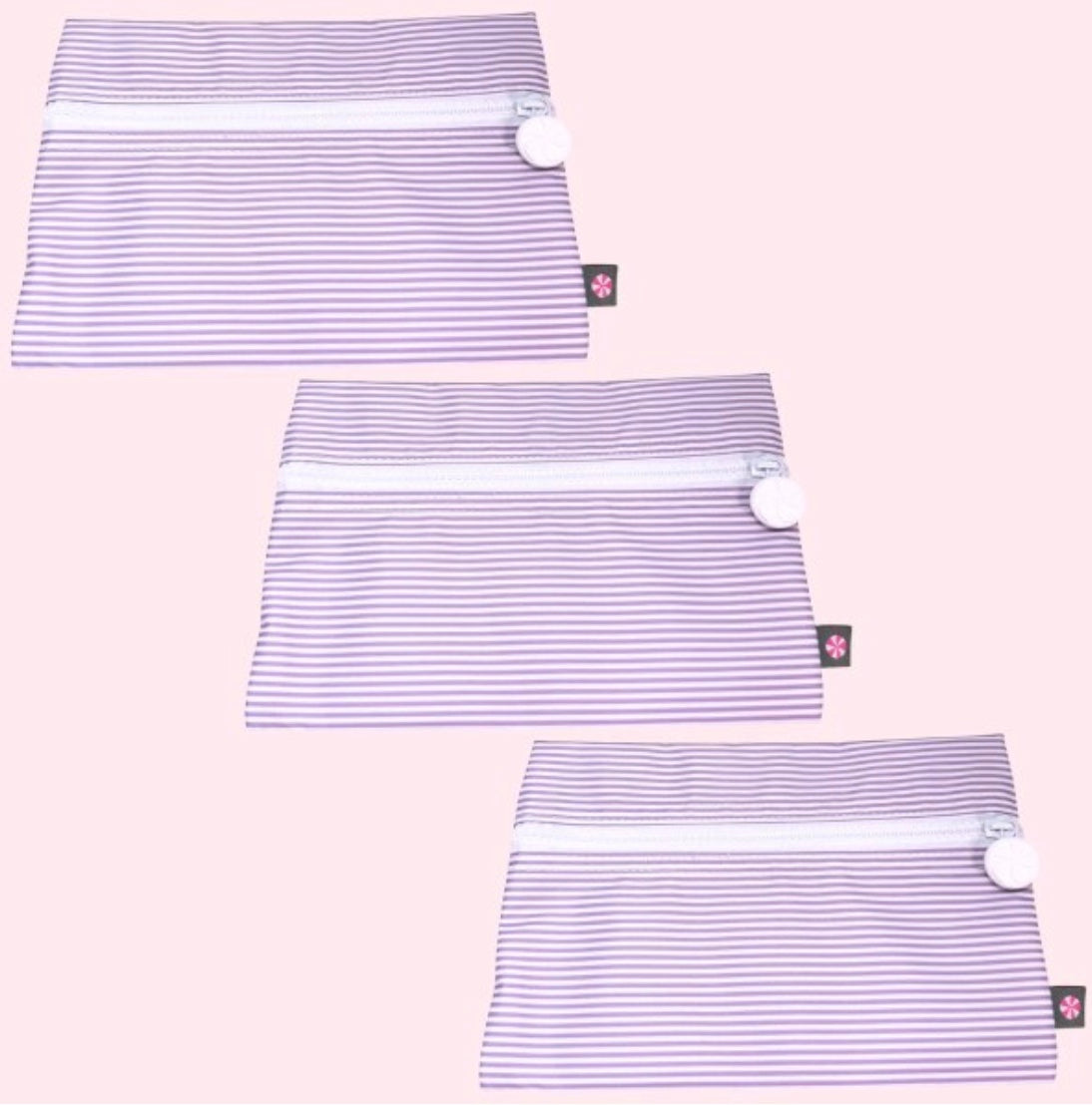 Lilac Preppy Stripe Cosmo Bag