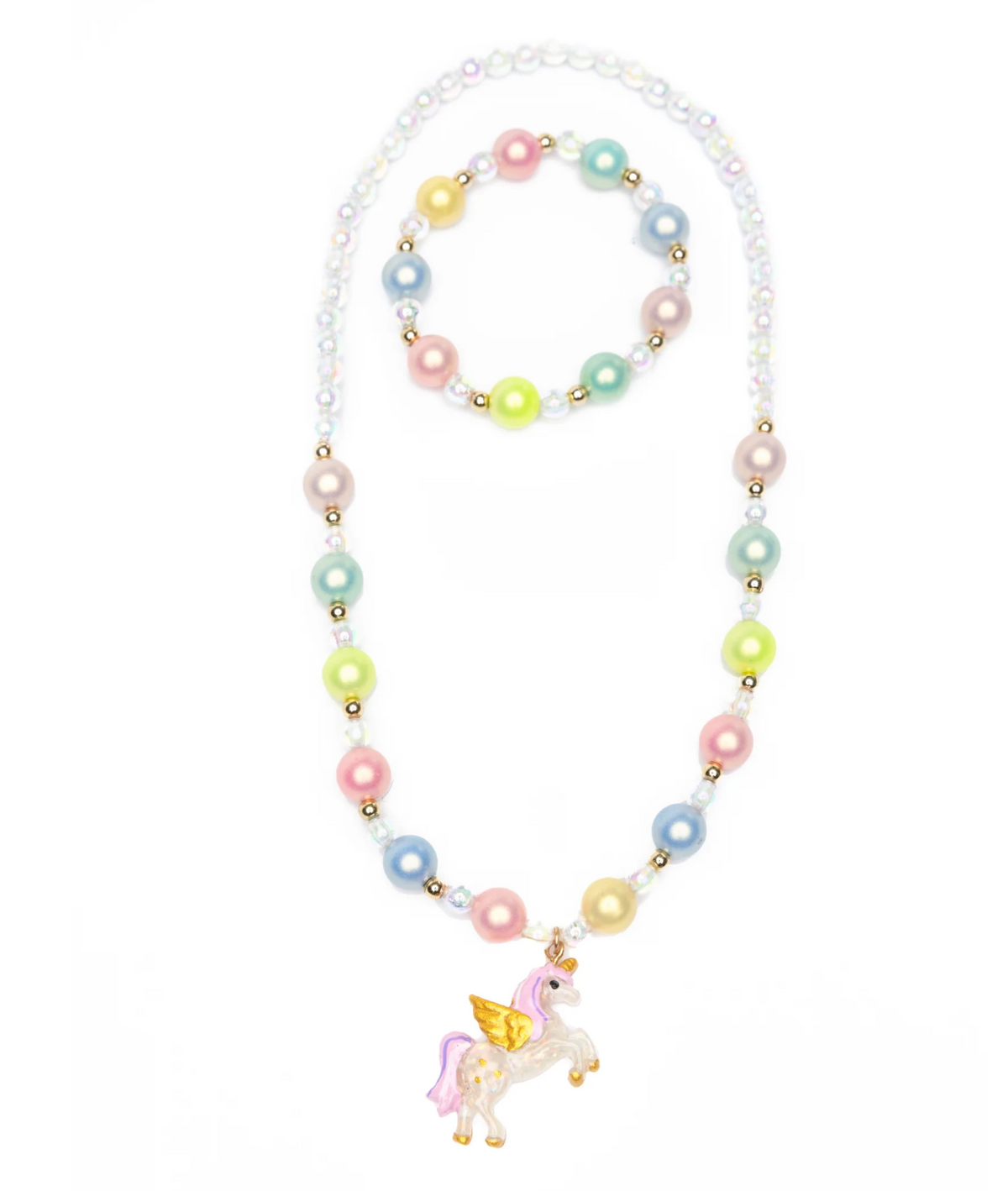 Happy Go Unicorn Necklace and Bracelet Set