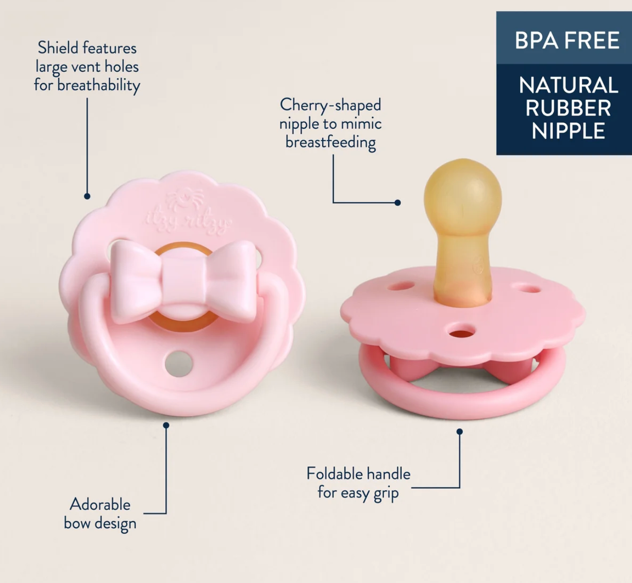 Itzy Soother Pink Bow