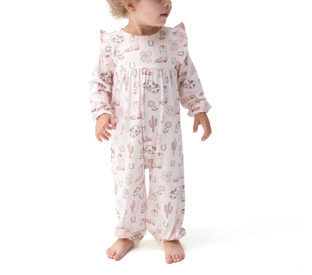 Cowgirl Boots Ruffle Romper