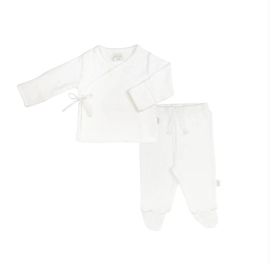 Paty White Pointelle Kimono Set
