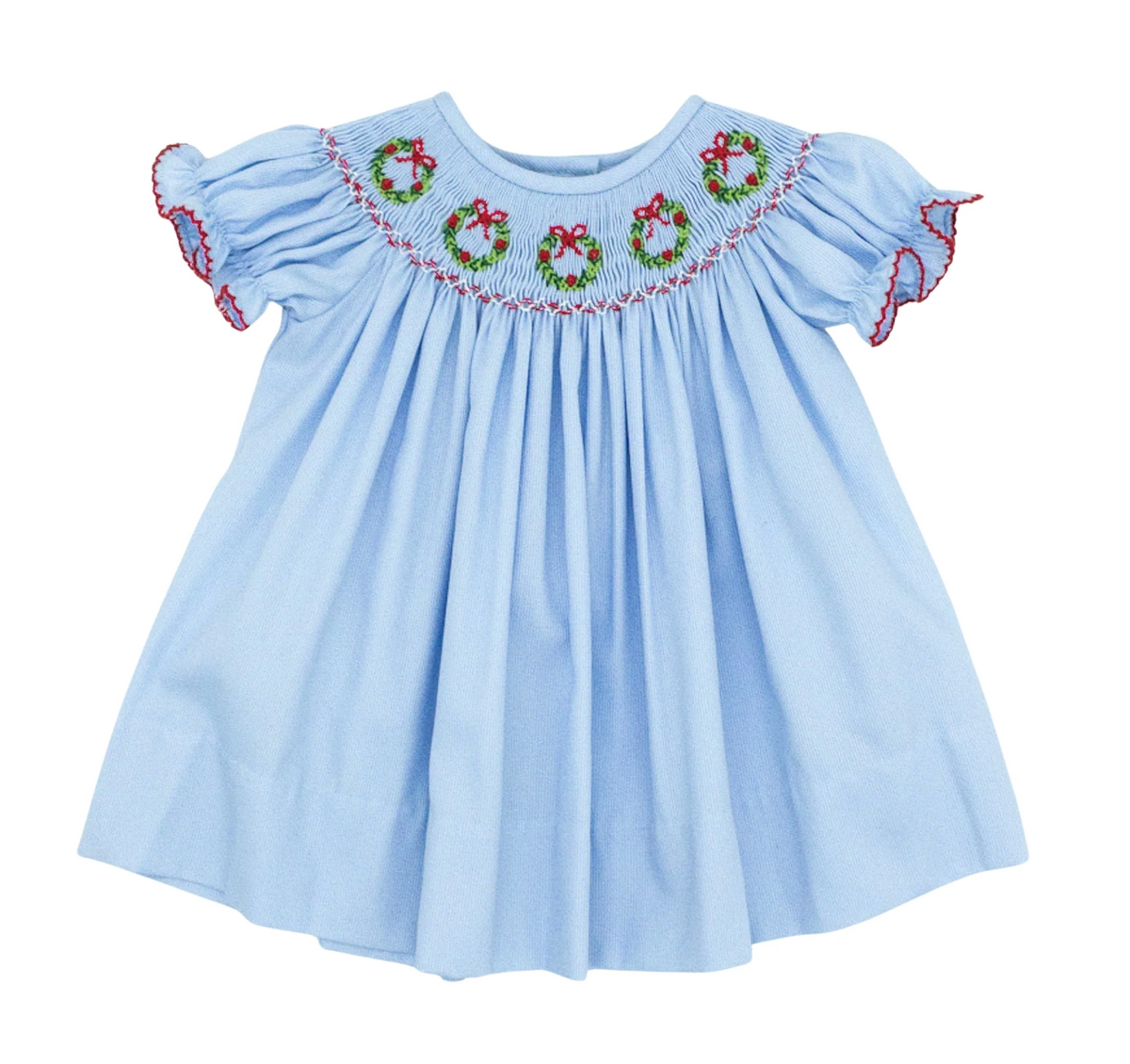 Smocked Wreath Bishop Dress
