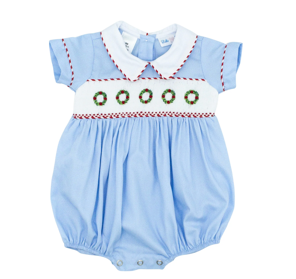 Smocked Wreath Boys Bubble