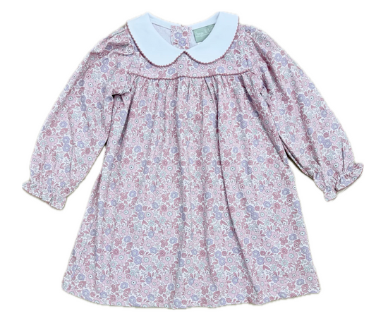 Mauve Floral Peter Pan Dress