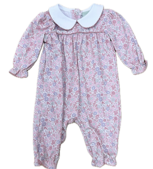 Mauve Floral Peter Pan Romper