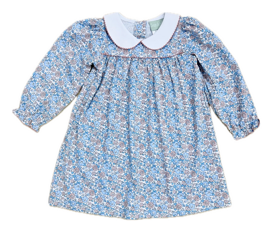 Blue Floral Peter Pan Dress