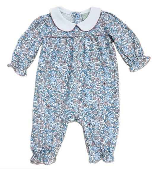 Blue Floral Peter Pan Romper