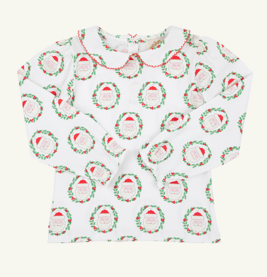 Maude's Peter Pan Collar Shirt -Santa