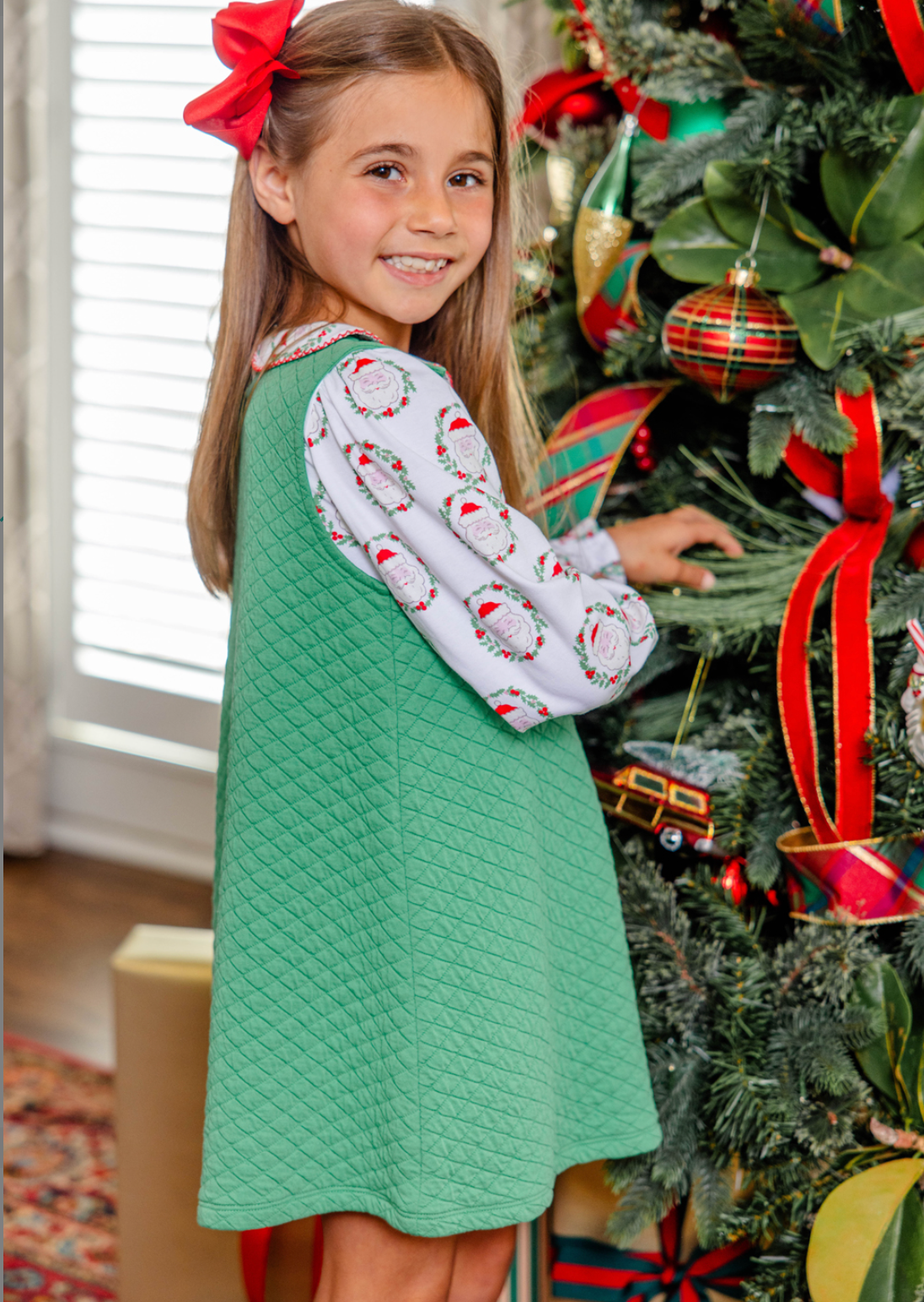 Maude's Peter Pan Collar Shirt -Santa