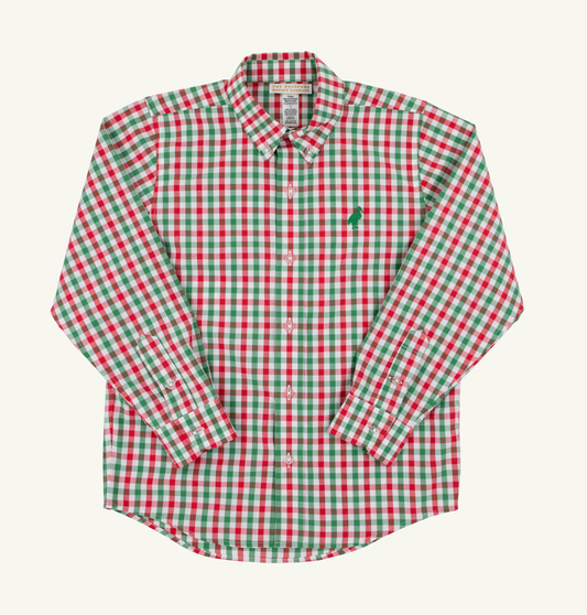 Dean's List Shirt -Red & Green Gingham