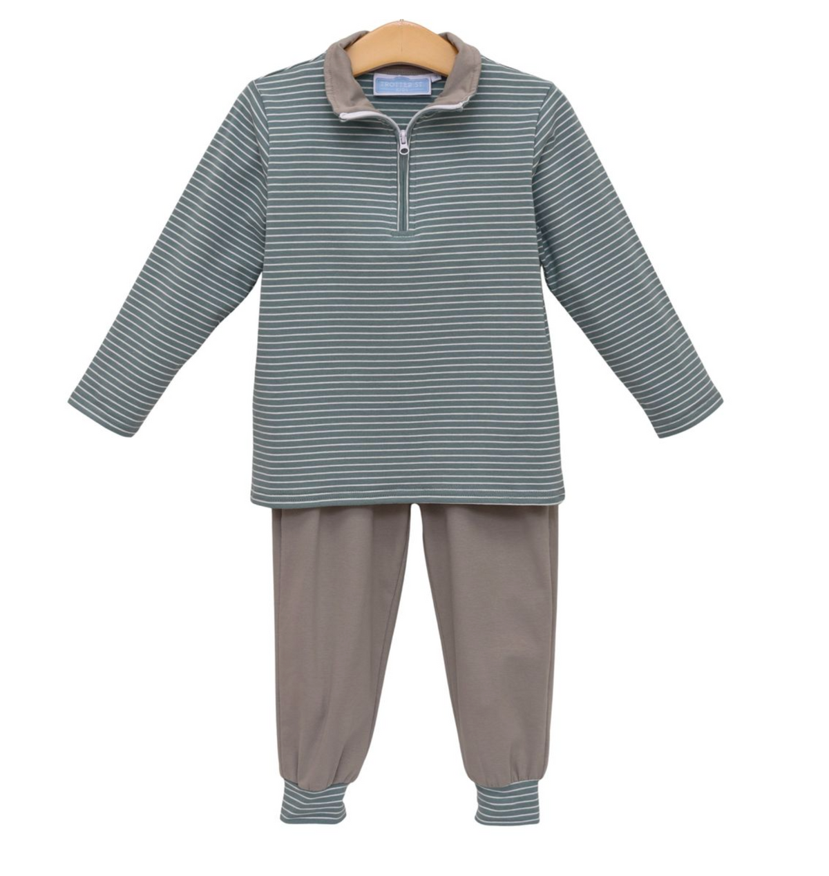 Tucker Sage/Beige Stripe Set
