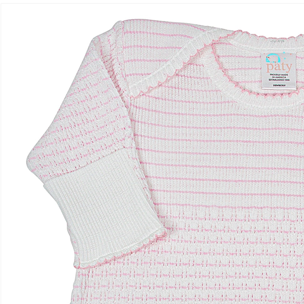 Paty Knit Pink Pinstripe Gown