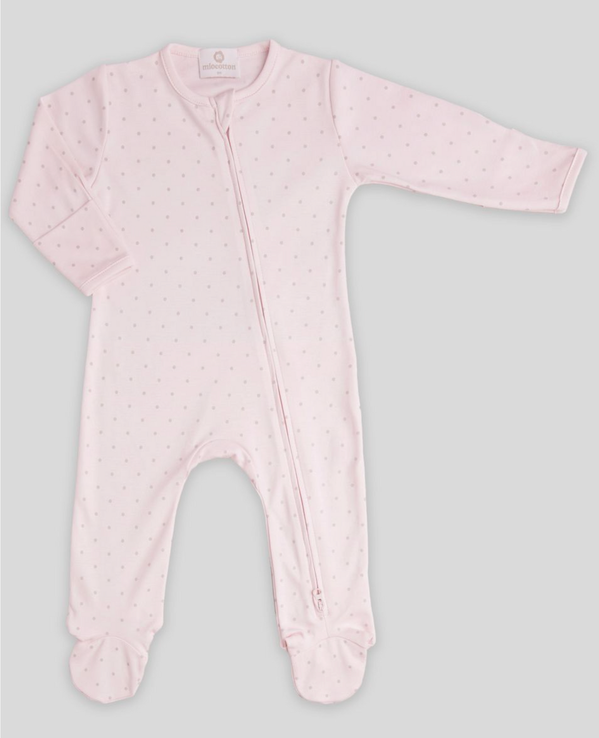 Pink Pima Zipper Footie