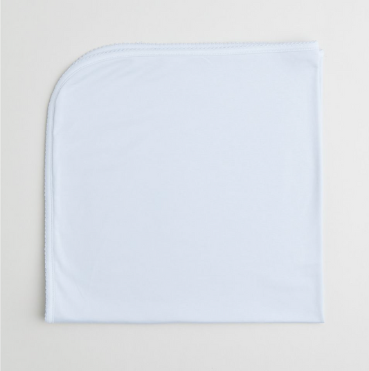Blue Pima Receiving Blanket