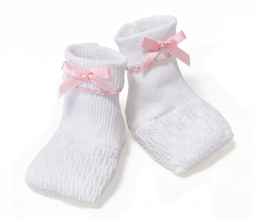 Paty Knit Booties Pink Trim
