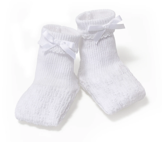 Paty Knit Booties White Trim