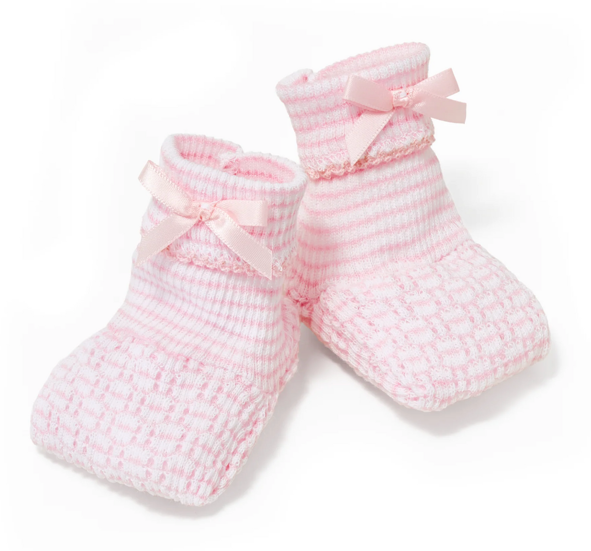 Paty Knit Booties Solid Pink