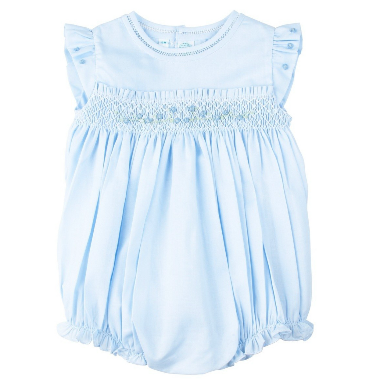 Rose Garden Smocked Blue Bubble