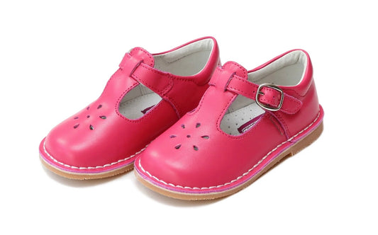 Joy Classic Leather T-Strap Fushia