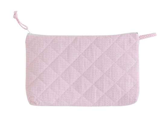Quilted Cosmetic Bag - Pink