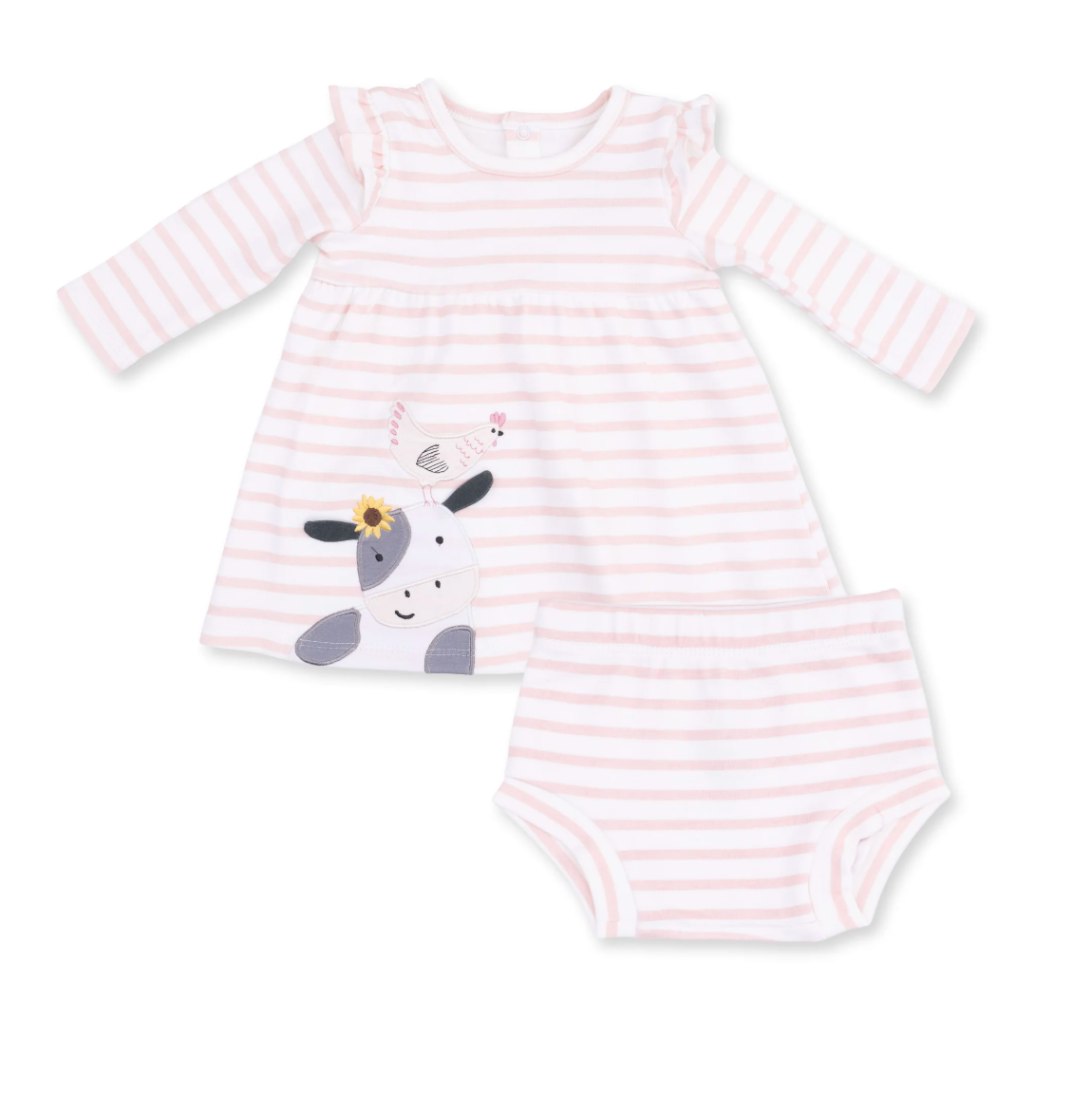 Baby Cows Pink Bloomer Dress