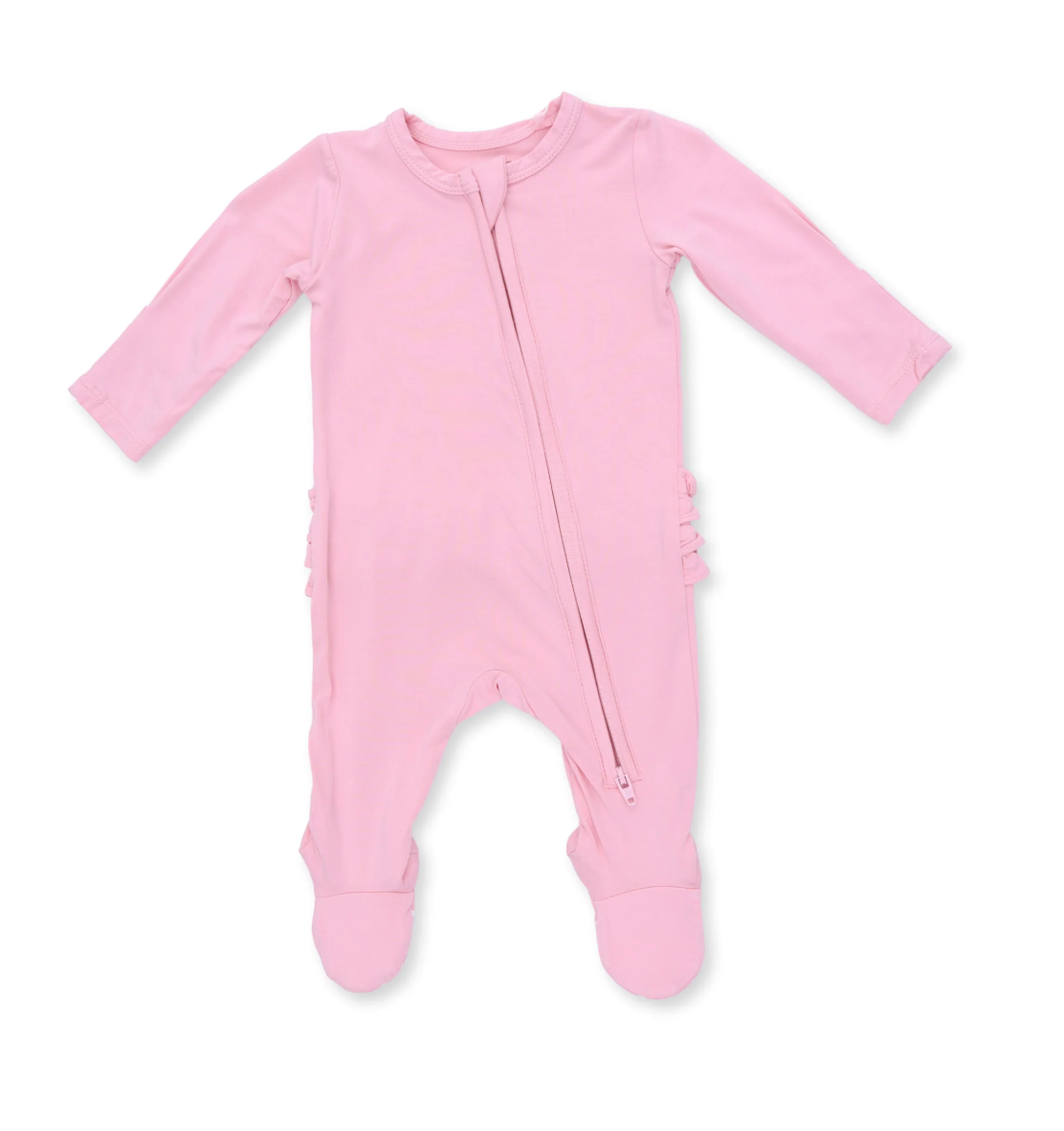 Solid Candy Pink Ruffle Footie