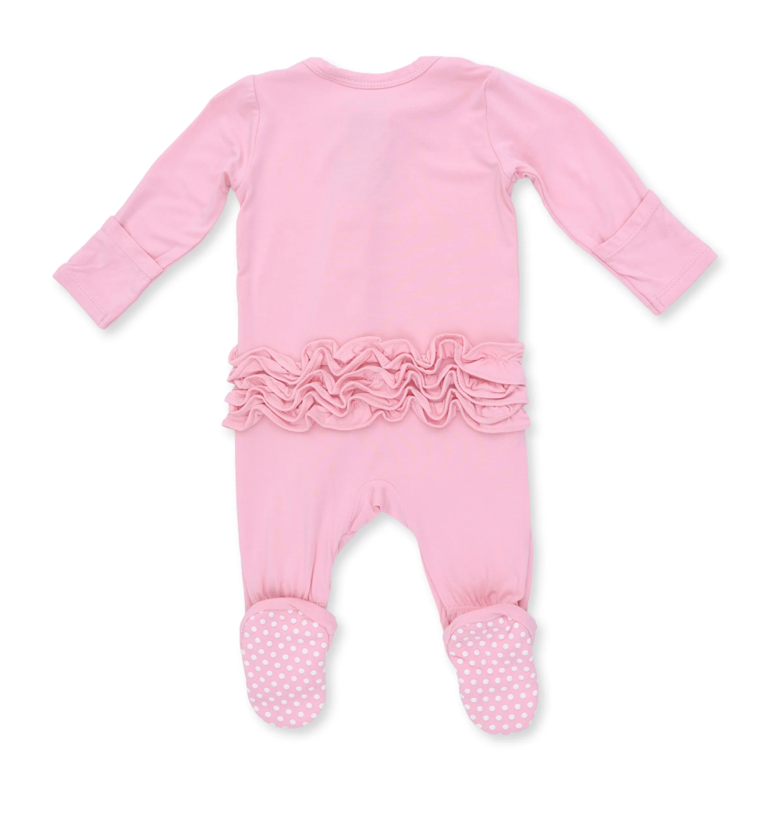 Solid Candy Pink Ruffle Footie