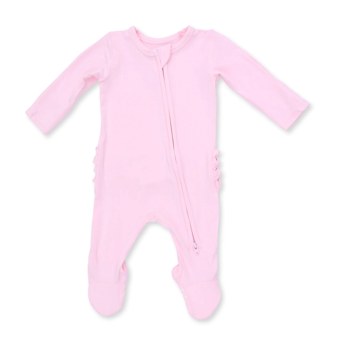 Solid Pink a Boo Ruffle Footie
