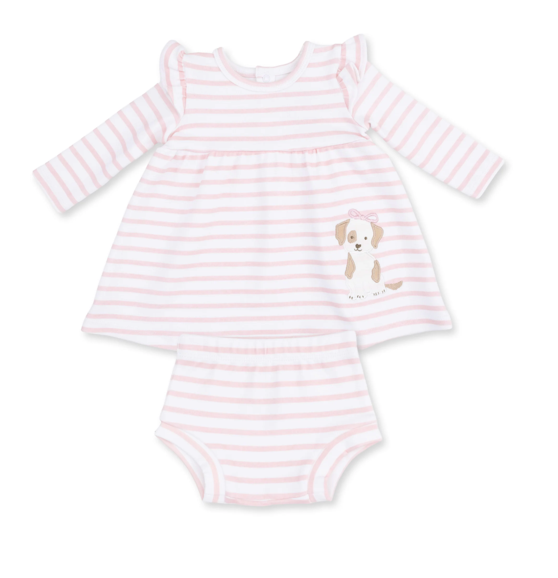 Stripe Puppy LS Dress