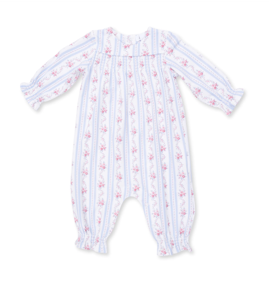 Anna Floral Stripe LS Romper