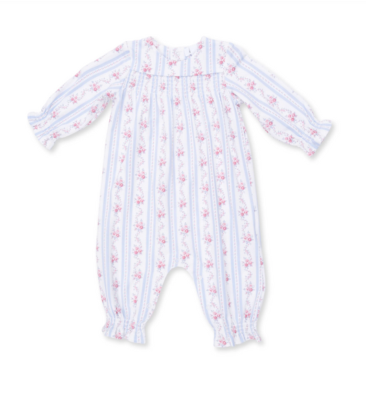 Anna Floral Stripe LS Romper