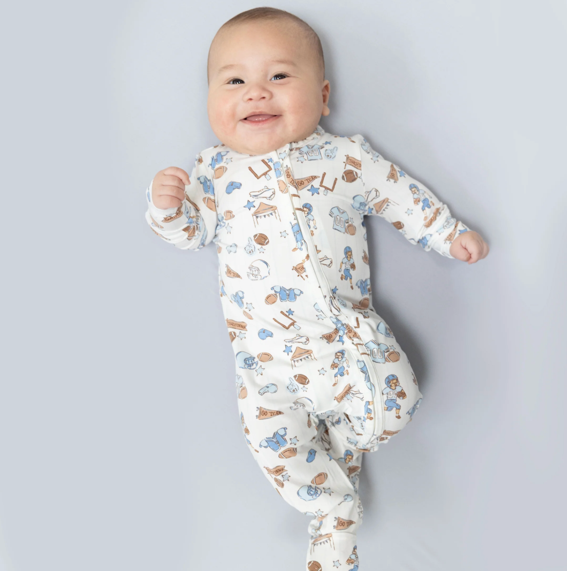Football Nursery Zipper Footie
