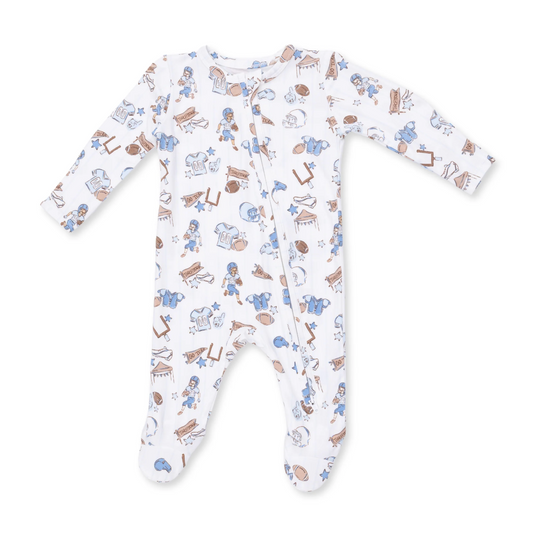 Football Nursery Zipper Footie