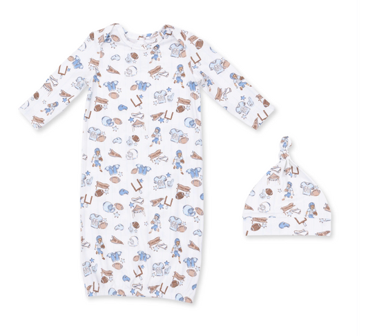 Football Nursery Gown & Hat