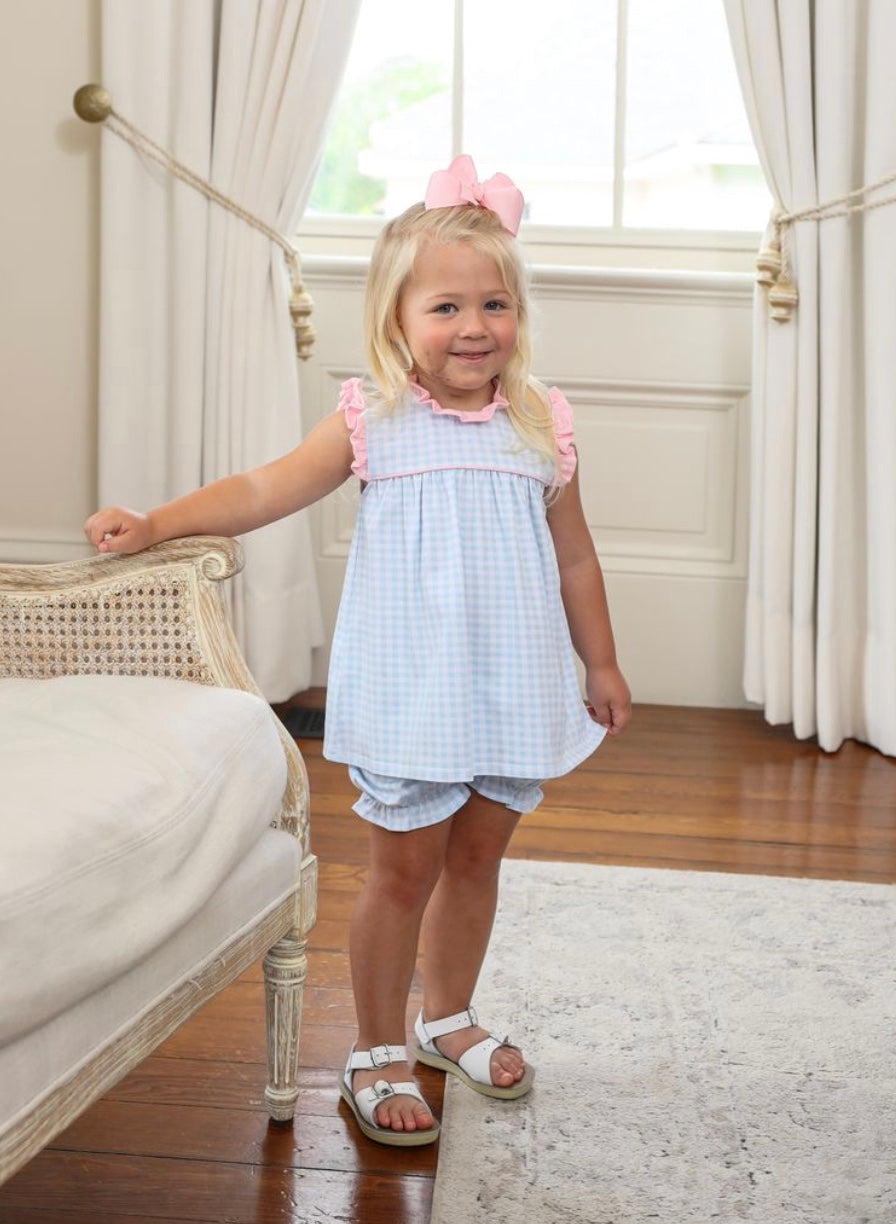 Meridith Blue Gingham Bloomer Set