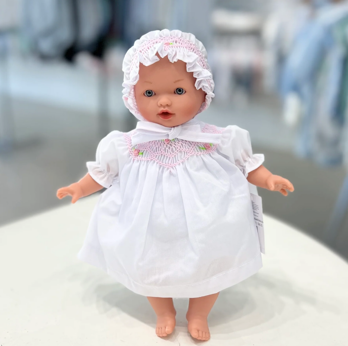 Abby 10” Doll White Dress & Bonnet