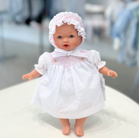 Abby 10” Doll White Dress & Bonnet