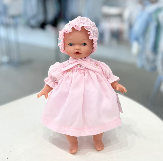 Abby 10” Doll Pink Dress & Bonnet
