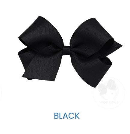 Med Classic Grosgrain Hair Bow (plain wrap)