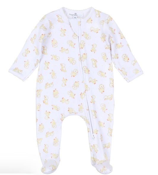 Downy Ducklings Print Zip Footie