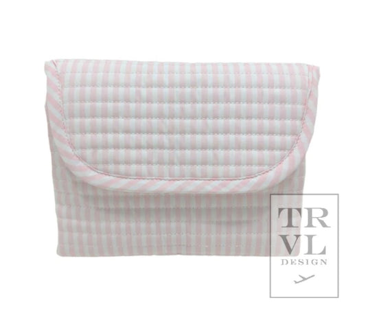 TRVL Quilted Pimlico Stripe Changing Mat - Pink