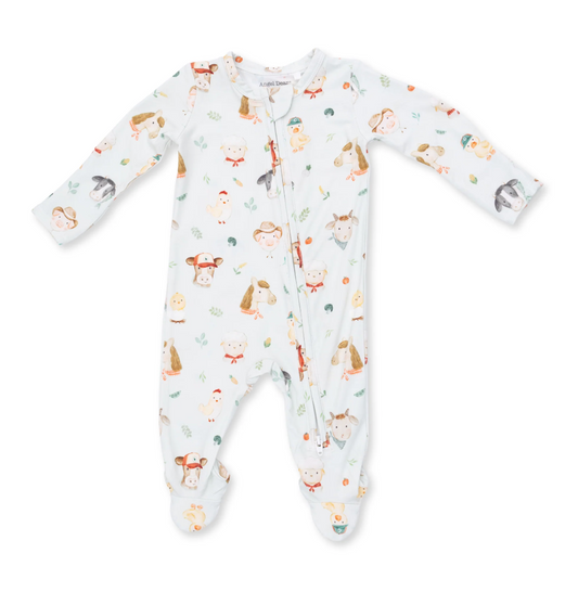 Baby Farm Faces 2Way Zipper Footie