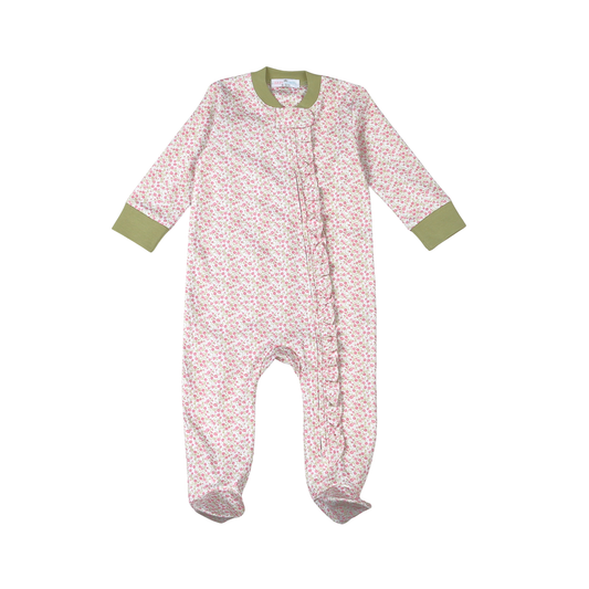 Melody Floral Zipper Footie